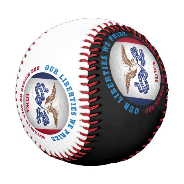 IOWA HAWKEYE STAAT FLAG BASEBALL (Schrägansicht)