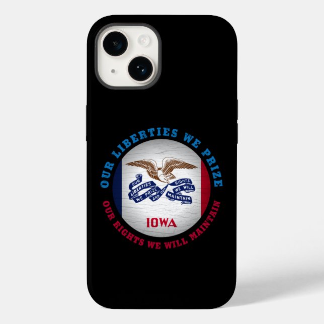 IOWA HAWKEYE STAAT FLAG Case-Mate iPhone 14 HÜLLE (Rückseite)