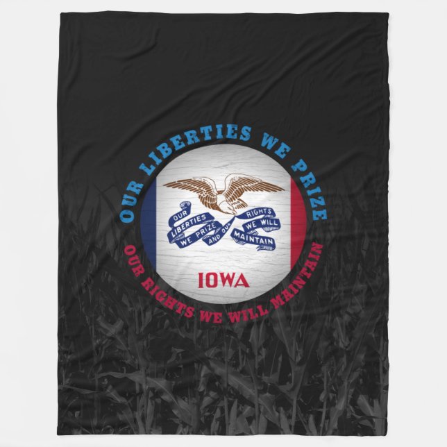 IOWA HAWKEYE STAAT FLAG FLEECEDECKE (Vorderseite)