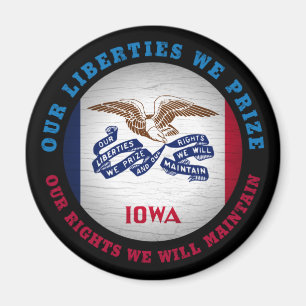 IOWA HAWKEYE STAAT FLAG MAGNET