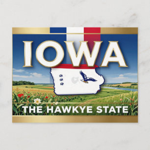 IOWA Hawkeye State Prairie-Erbe Postkarte