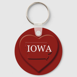 Iowa Heart Map Schlüsselanhänger
