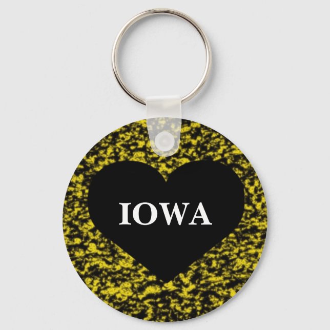Iowa Heart Yellow Schlüsselanhänger (Vorderseite)