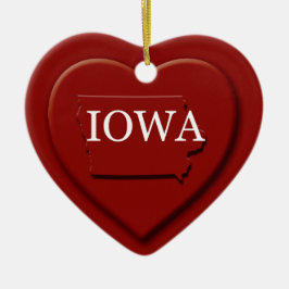 Iowa Herzkarte Weihnachtsmuseum Keramik Ornament