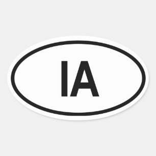 IOWA "IA" OVALER AUFKLEBER