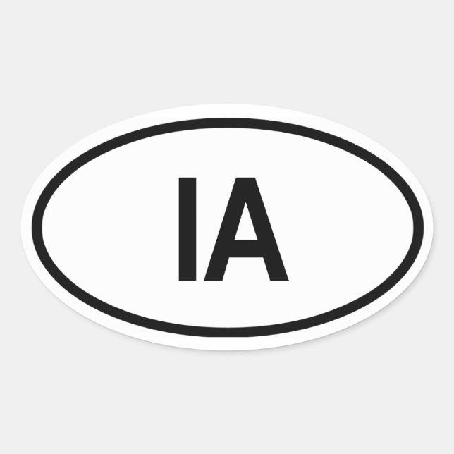 IOWA "IA" OVALER AUFKLEBER (Vorderseite)