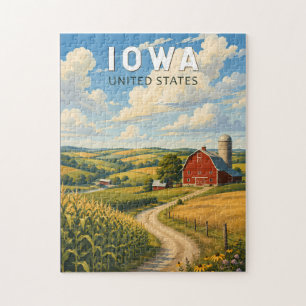 Iowa Illustration Reise Kunst Vintage