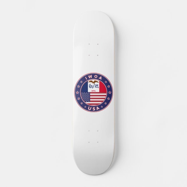 Iowa, Iowa-Aufkleber, Tasche, Uhr Skateboard (Vorderseite)