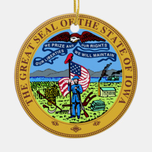 Iowa* kundenspezifische Weihnachtsverzierung Keramik Ornament