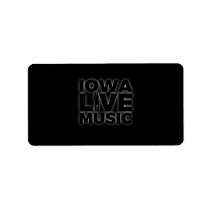Iowa Live Music Guitar Player Geschenk Adressaufkleber