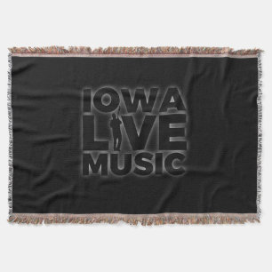 Iowa Live Music Guitar Player Geschenk Decke