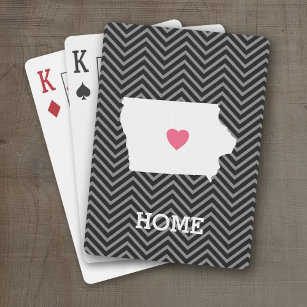 Iowa Map Zuhause Staat Liebe mit benutzerdefiniert Spielkarten