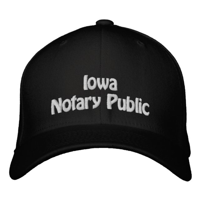 Iowa Notary Public Sticked Baseball Cap Bestickte Baseballkappe (Vorderseite)