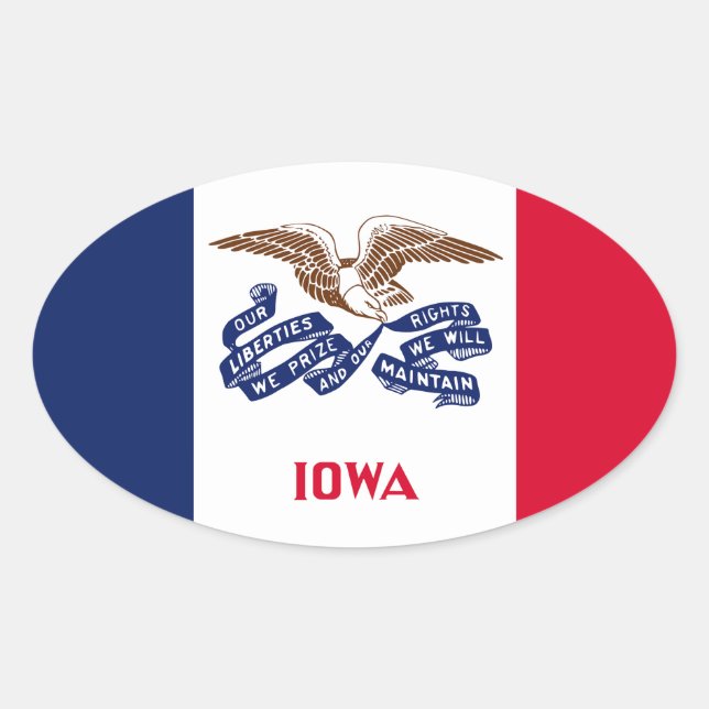 Iowa Ovaler Aufkleber (Vorderseite)
