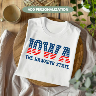 Iowa Patriotique Le Chemise T-shirt Personnalisé H