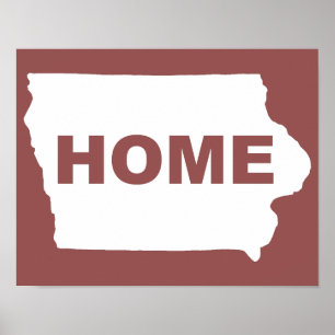 Iowa Poster Schild Zuhause Weg Vom Staat