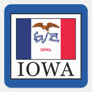 Iowa Quadratischer Aufkleber