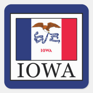 Iowa Quadratischer Aufkleber