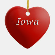 Iowa Red Heart Keepsake Ornament
