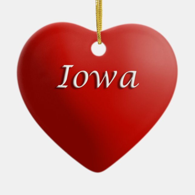 Iowa Red Heart Keepsake Ornament (Vorne)