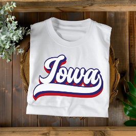 Iowa Red White and Blue Vintag Script T - Shirt