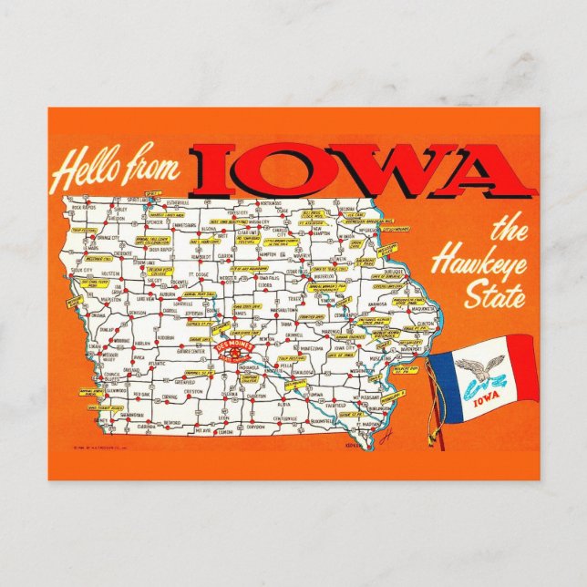 Iowa-Reiseroute-Postkarte Postkarte (Vorderseite)