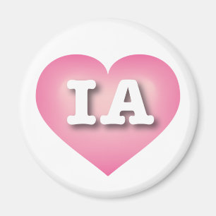 Iowa Rosa Fade Heart - I Liebe IA Magnet