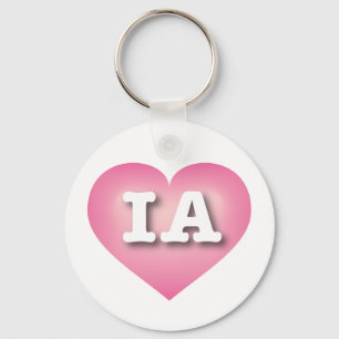 Iowa Rosa Fade Heart - I Liebe IA Schlüsselanhänger