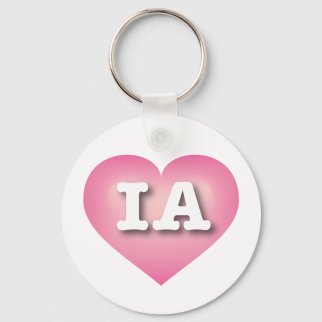 Iowa Rosa Fade Heart - I Liebe IA Schlüsselanhänger (Vorderseite)