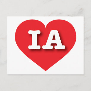 Iowa Rotes Herz - I Liebe IA Postkarte