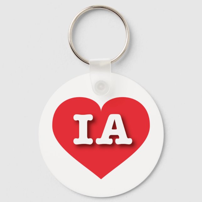 Iowa Rotes Herz - I Liebe IA Schlüsselanhänger (Vorderseite)