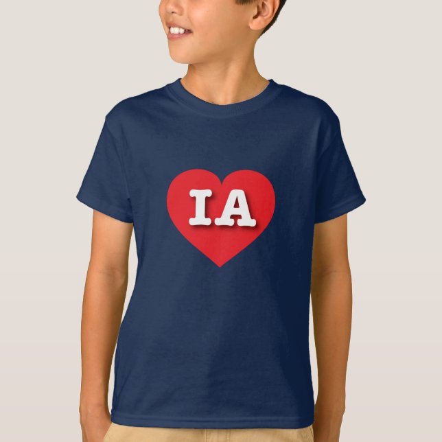 Iowa Rotes Herz - I Liebe IA T-Shirt (Vorderseite)