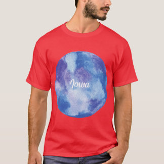 Iowa Round Aquarell Pastell Violett Blau T-Shirt