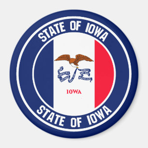 Iowa Round Emblem Magnet