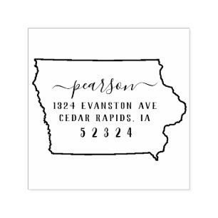 Iowa-Rücksendeadresse-Briefmarke Selbst-Mit Tinte Permastempel