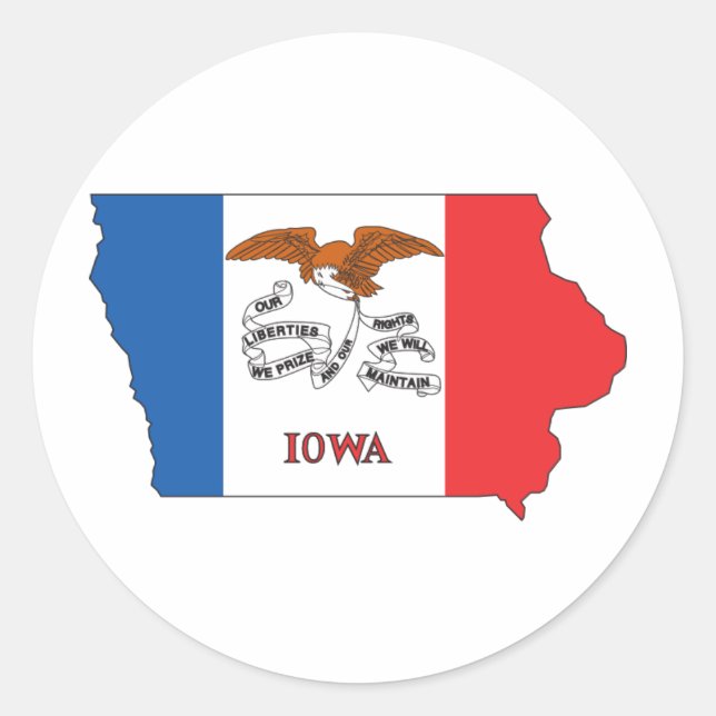 Iowa Runder Aufkleber (Vorderseite)