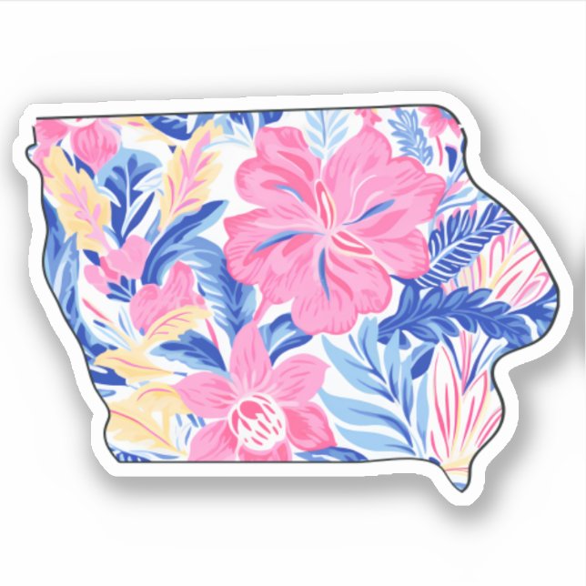 Iowa - Sommeraufkleber - Lilly Inspiriert Aufkleber (Vorderseite)