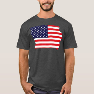 Iowa Staat Form Flag Hintergrund TShirt