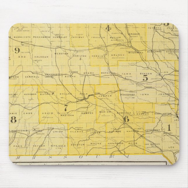 Iowa Staat Maps Mousepad (Vorne)