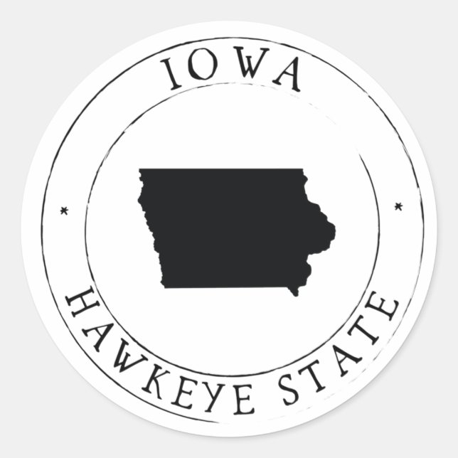 Iowa Staat Sticker Umschlag Aufkleber (Vorderseite)
