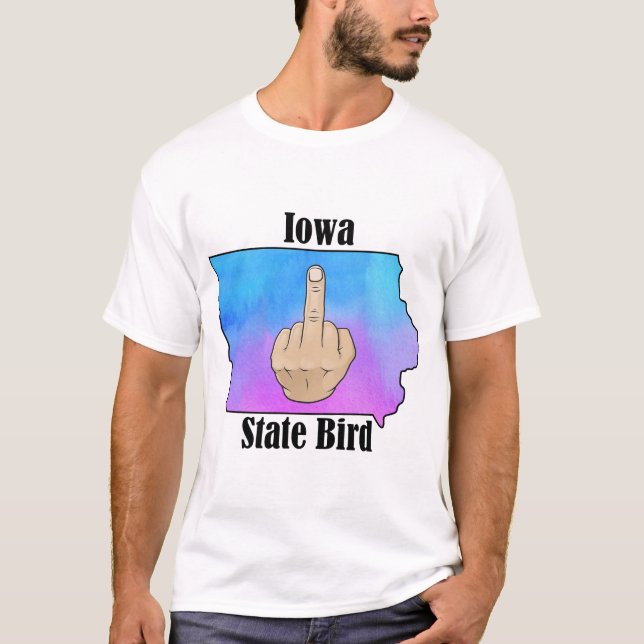 Iowa Staat Vogel T - Shirt Mittelfinger (Vorderseite)
