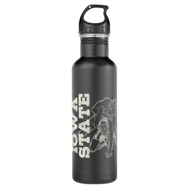 Iowa Staat Wrestler Wrestling Edelstahlflasche (Vorderseite)