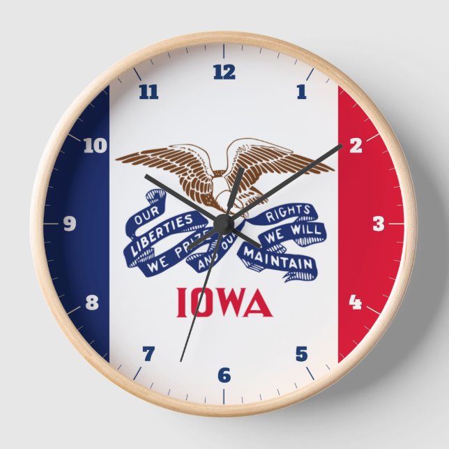 IOWA STAATE FLAG UHR (Vorderseite)
