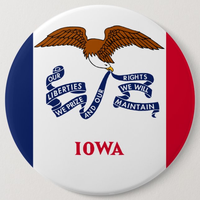 Iowa-Staats-Flagge Button (Vorderseite)