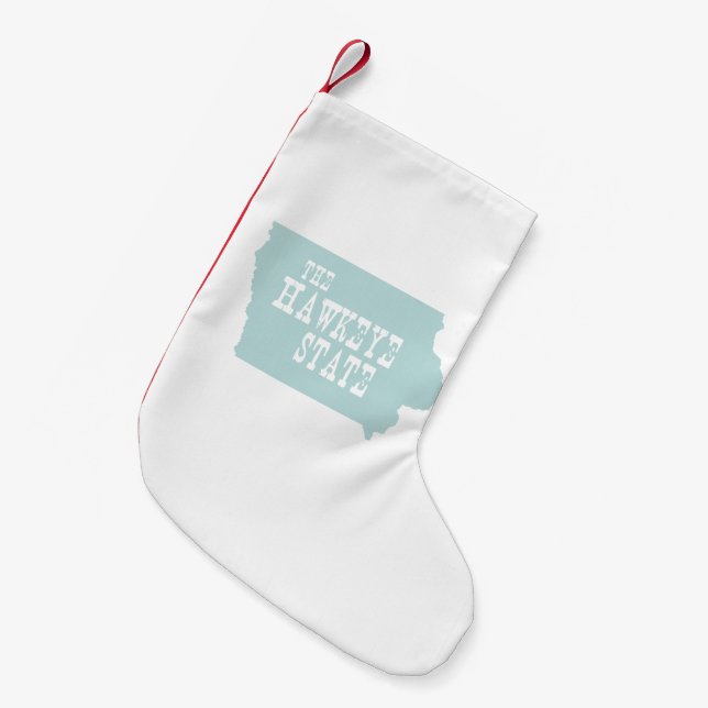 Iowa-Staats-Motto-Slogan Kleiner Weihnachtsstrumpf (Vorderansicht (hängend))