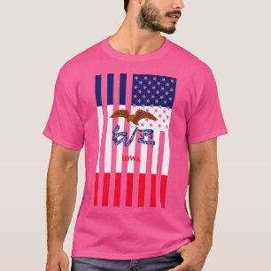 Iowa Staatsflagge Grafik USA-Styling T-Shirt