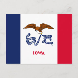 Iowa Staatsflagge Postkarte