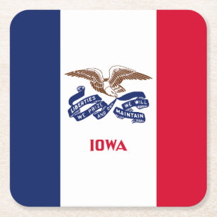 Iowa Staatsflagge Rechteckiger Pappuntersetzer