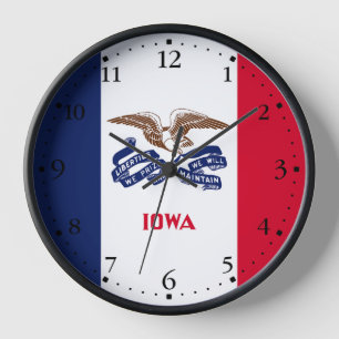 Iowa Staatsflagge Uhr