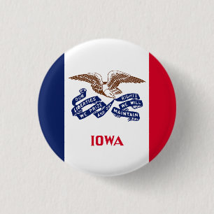 Iowa Staatsflagge USA Button